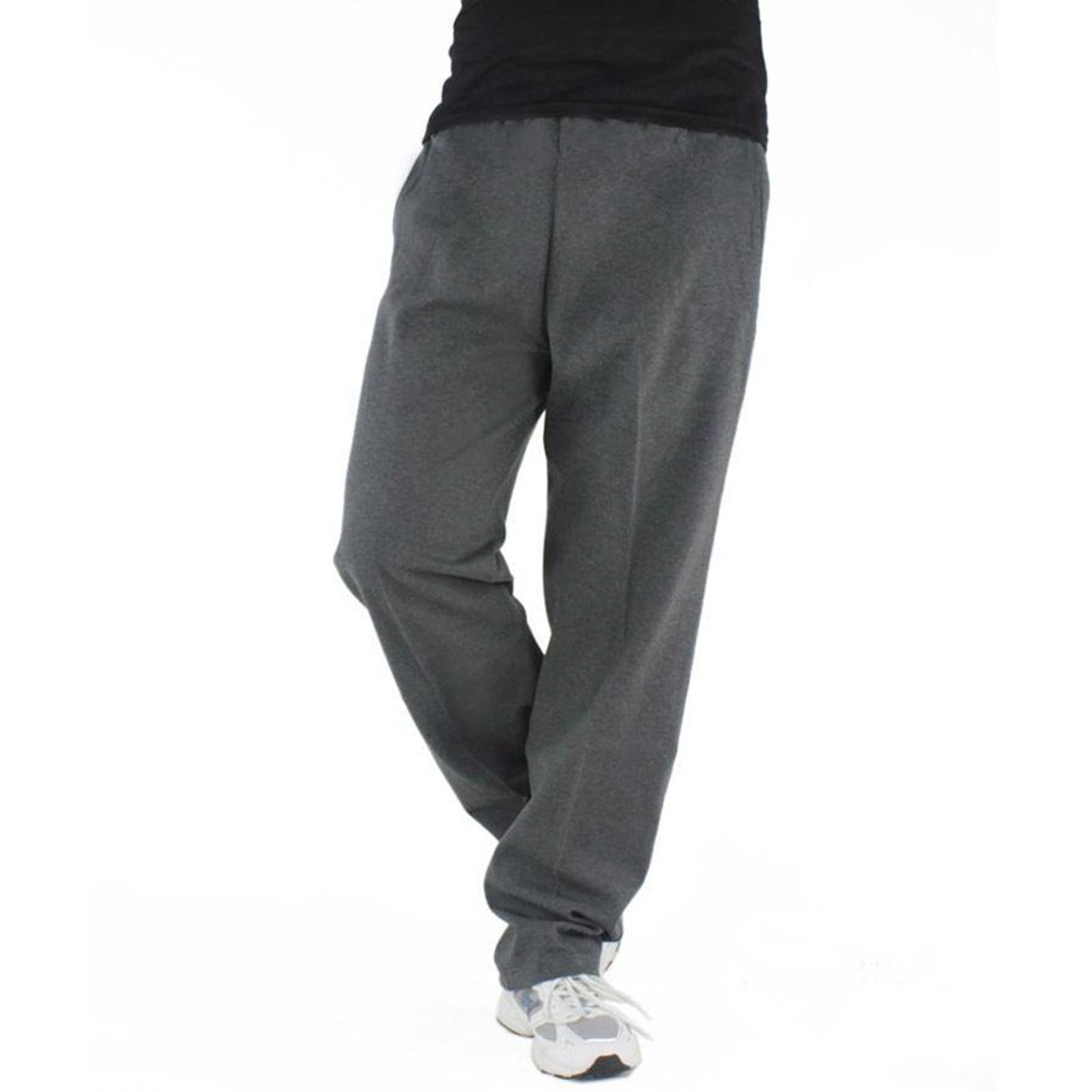 thumbnail image 5 of Pantalones rectos holgados informales para hombre - Pantalones cálidos con cintura elástica - Diseño liso otoño/invierno M-XXXL, 5 of 8